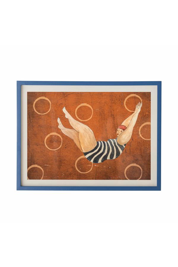 Bloomingville Svela Illustration w/ Frame, Multi, Firwood