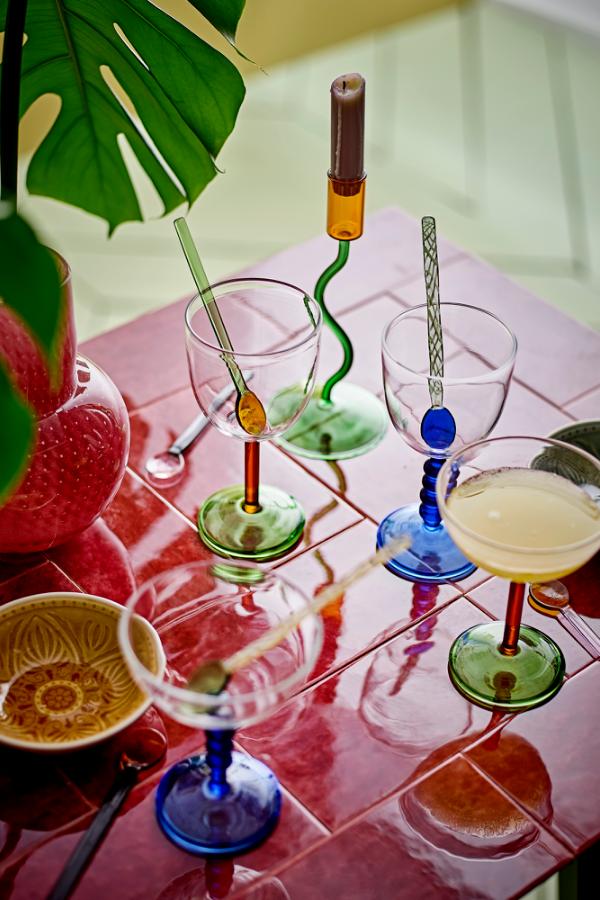 Bloomingville Noemi Cocktail Glass, Blue, Glass