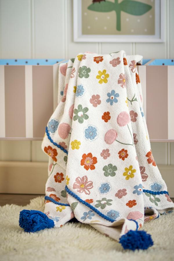 Bloomingville Mini Cherry Throw, Multi, Recycled Cotton