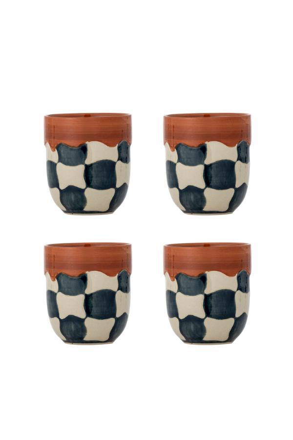 Bloomingville Check Cup, Multi, Stoneware