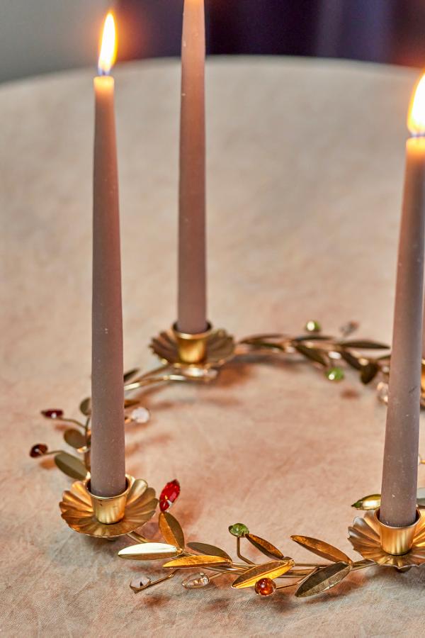 Bloomingville Shankar Advent Candle Holder, Gold, Metal