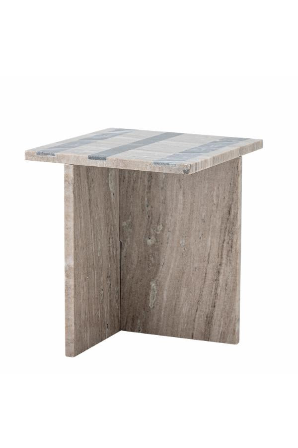 Bloomingville Clea Side Table, Brown, Marble