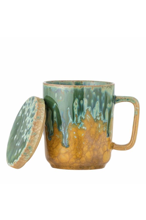 Creative Collection Yuma Mug w/Lid and Strainer, Multi, Stoneware