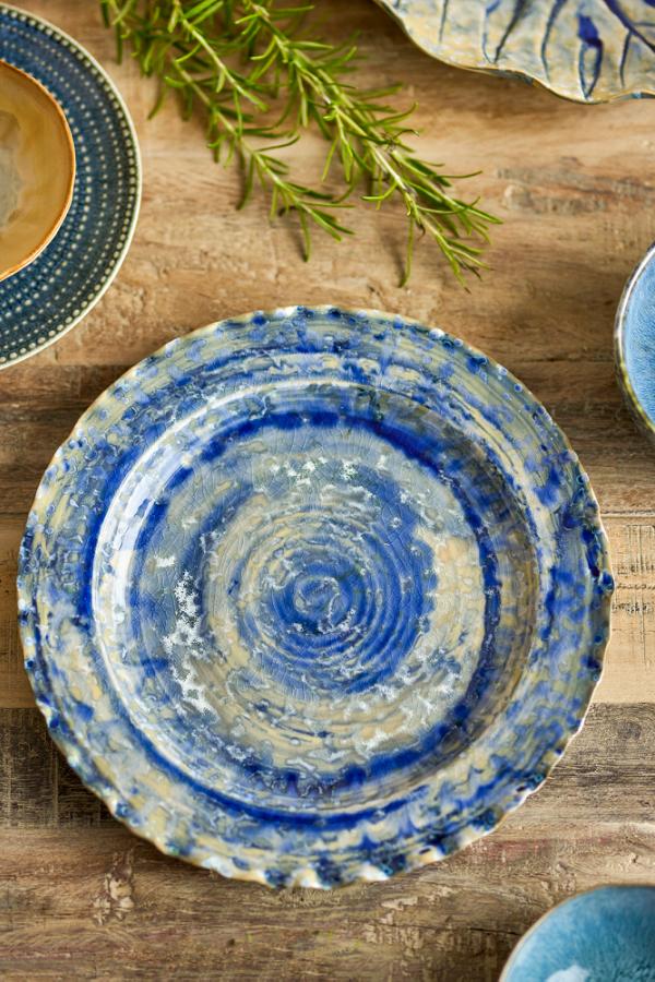 Creative Collection Rowan Serving Plate, Blue, Stoneware