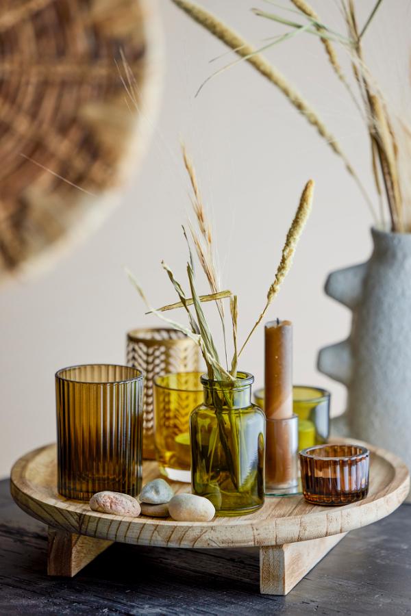 Bloomingville Sanga Tray w/Votive, Nature, Glass