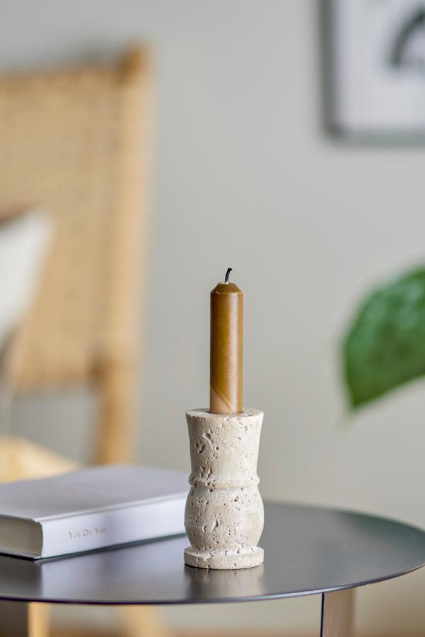 Bloomingville Ilise Candle Holder, Nature, Travertine