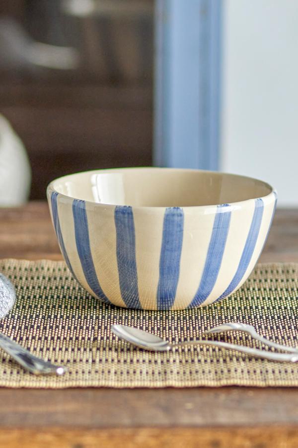 Creative Collection Begonia Bowl, Blue, Stoneware