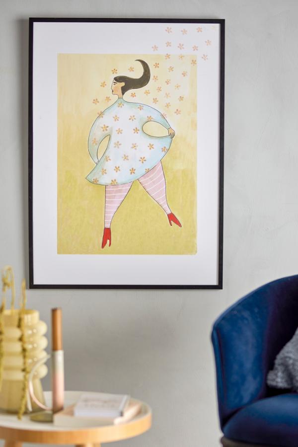 Bloomingville Ajo Illustration w/ Frame, Multi, Pine