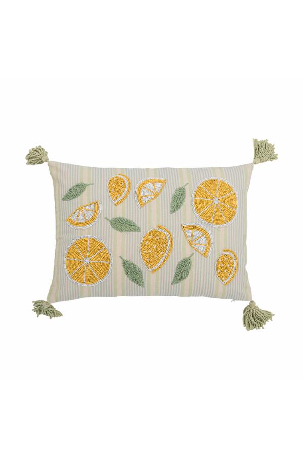 Creative Collection Lemon Cushion, Yellow, Cotton