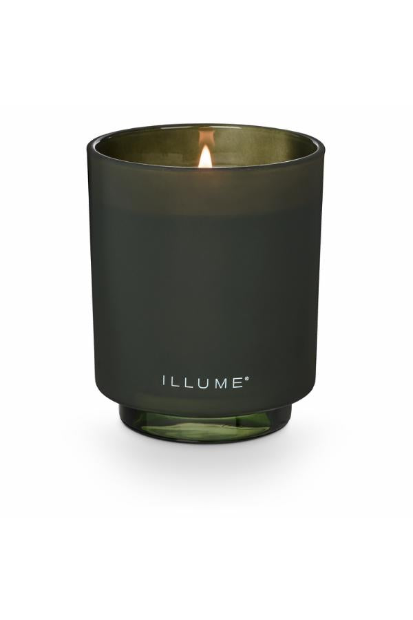 Illume Balsam & Cedar Box Glass Candle, Green,