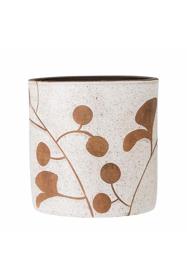 Bloomingville Janis Deco Flowerpot, White, Terracotta