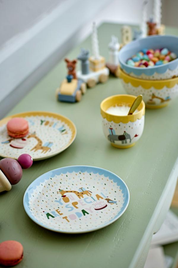 Bloomingville Mini Celebrate Bowl, Yellow, Stoneware