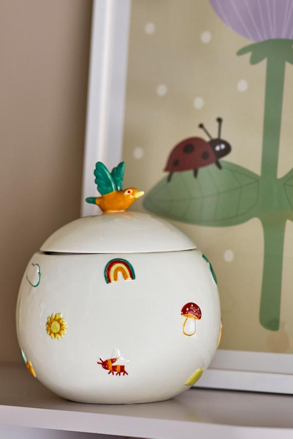 Bloomingville Mini Agnes Jar w/Lid, Multi, Stoneware