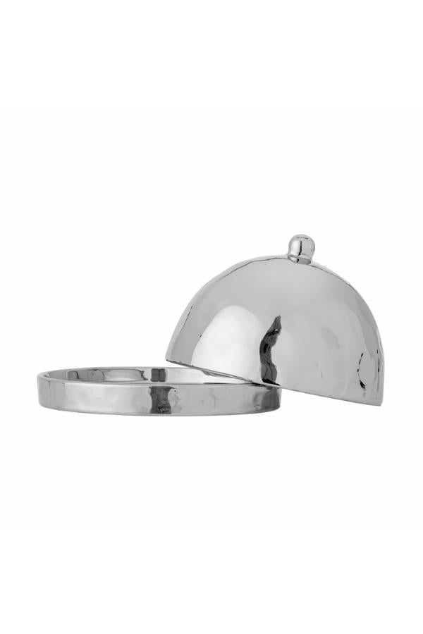 Bloomingville Shine Butter Box, Silver, Stoneware