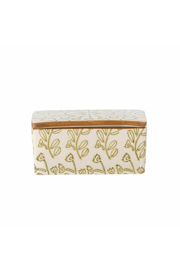 Creative Collection Maple Butter Box, Green, Stoneware