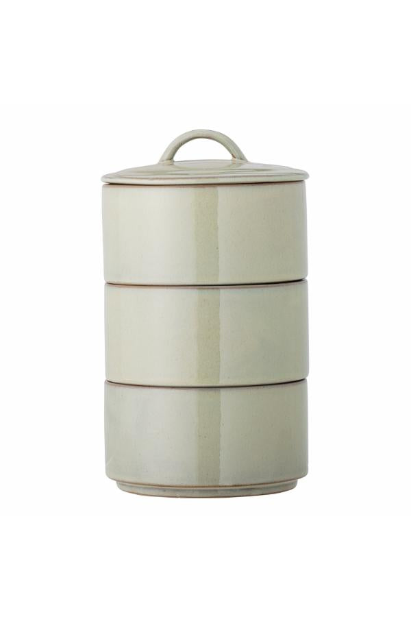 Creative Collection Ebba Jar w/Lid, Green, Stoneware