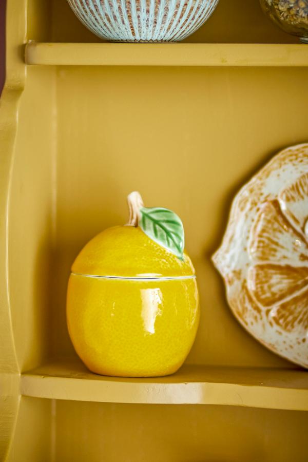 Creative Collection Limone Jar w/Lid, Yellow, Stoneware