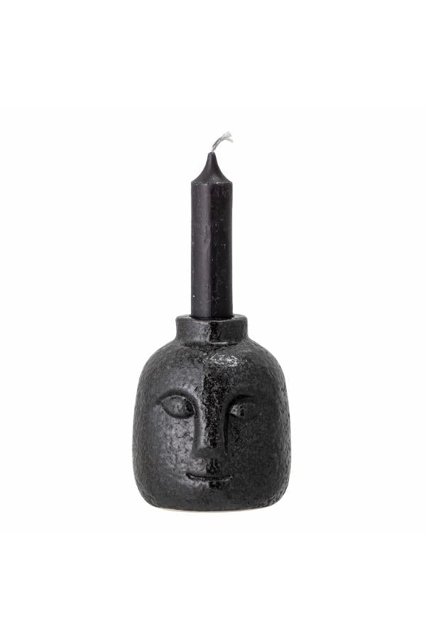 Bloomingville Eliot Candle Holder, Black, Stoneware