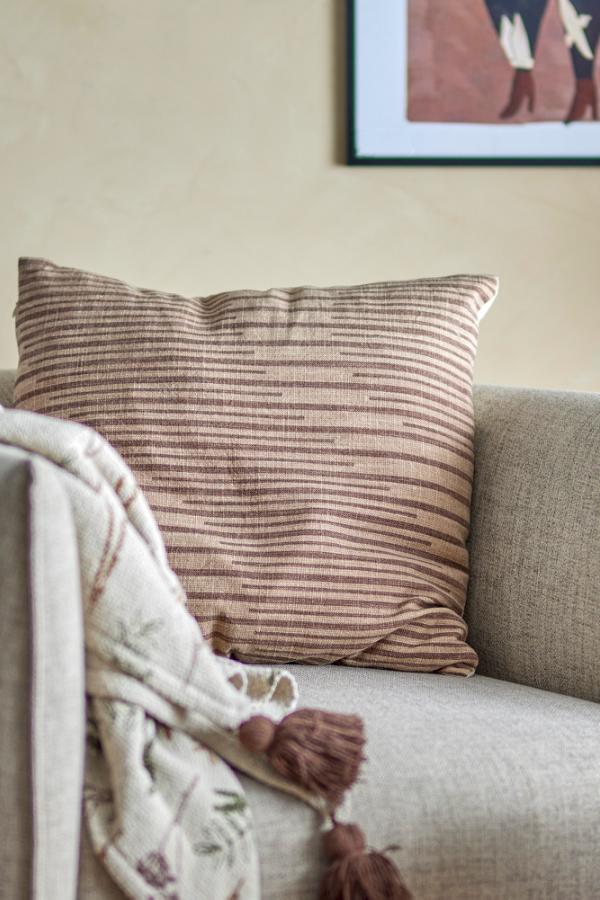 Bloomingville Witham Cushion, Brown, Cotton