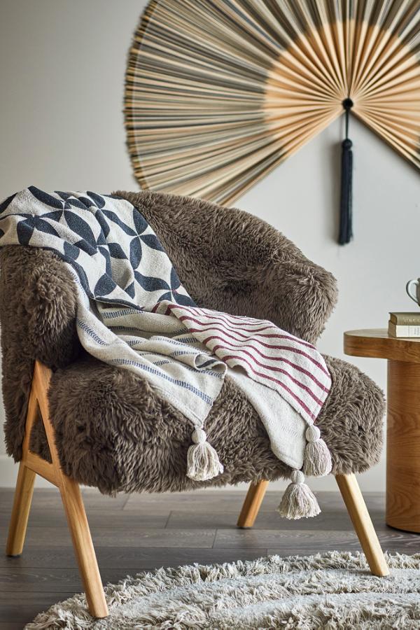 Bloomingville Forma Throw, Nature, Recycled Cotton