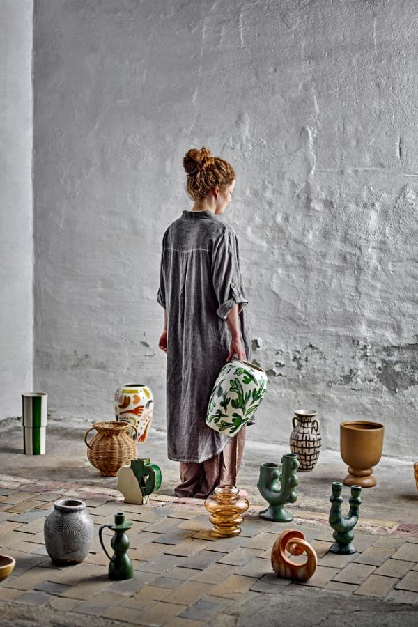 Bloomingville Tanu Vase, Green, Stoneware