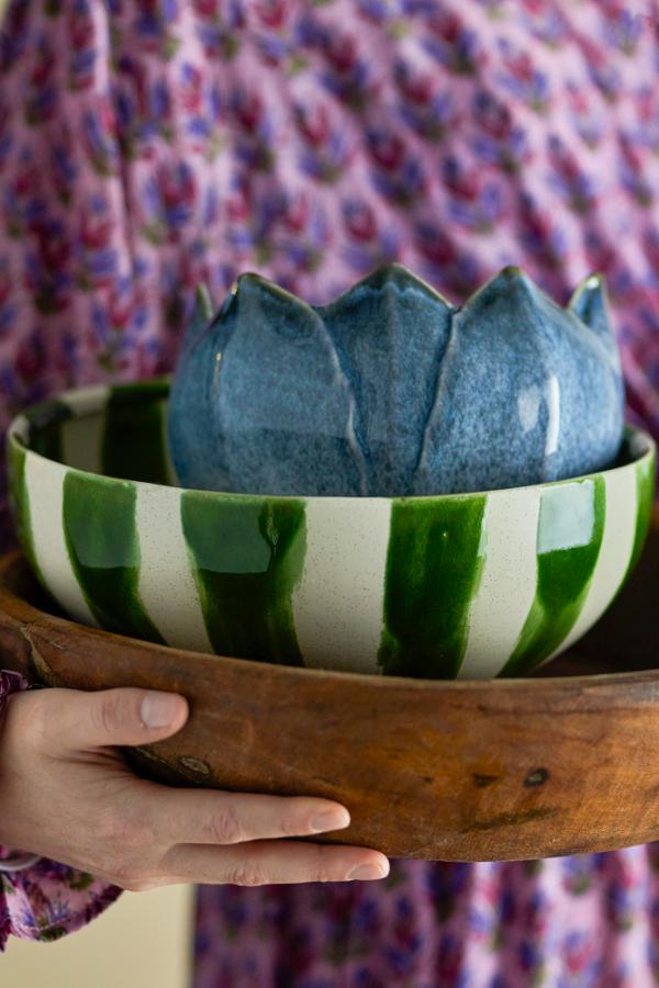 Creative Collection Shakti Bowl, Green, Stoneware