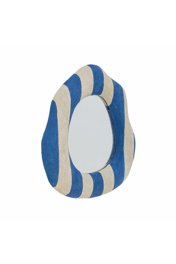 Bloomingville Travis Wall Mirror, Blue, Polyresin