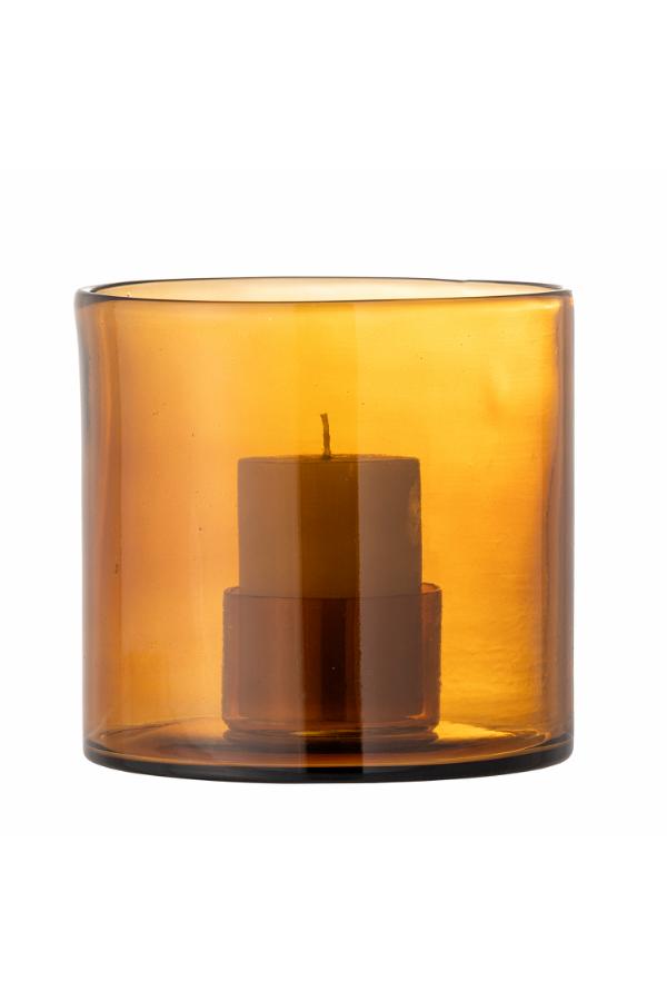 Bloomingville Kahlah Candle Holder, Brown, Recycled Glass