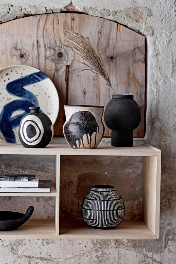 Bloomingville Nala Flowerpot, Black, Terracotta
