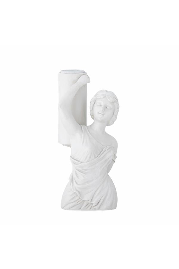 Creative Collection Medea Candle Holder, White, Polyresin