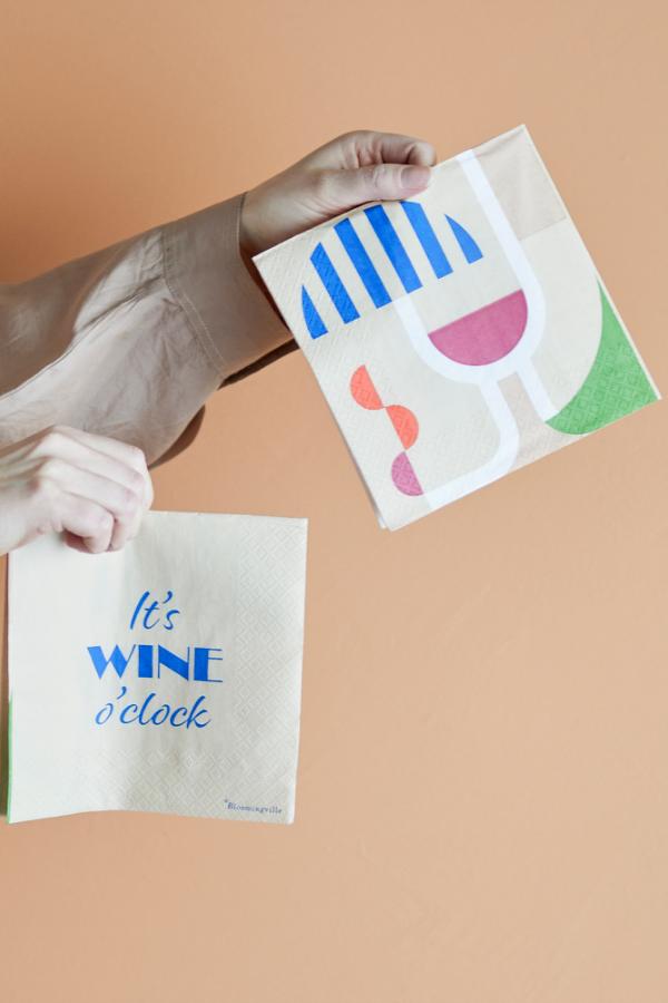 Bloomingville Wine Napkin, Blue, FSC®Mix, Paper