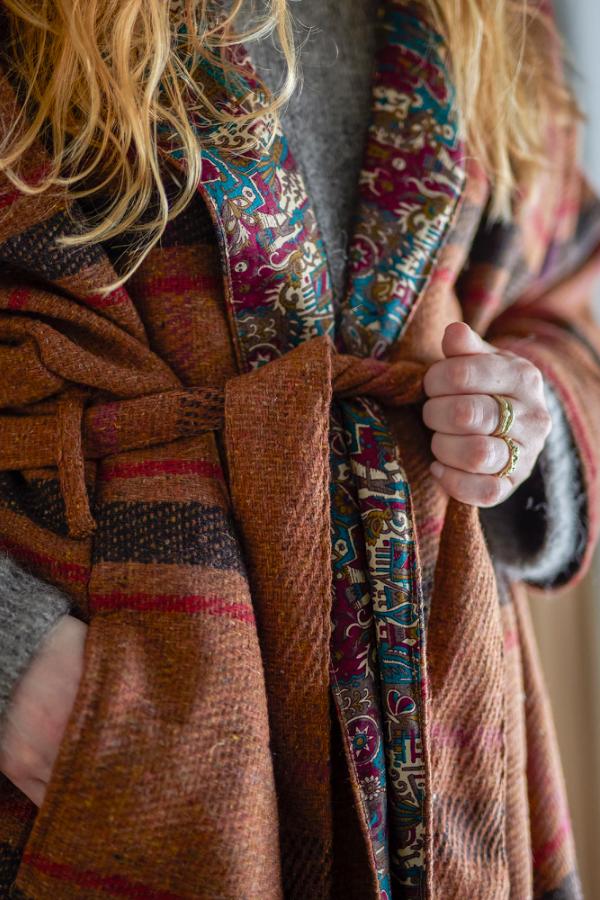 Creative Collection Rieti Kimono, Brown, Upcycled