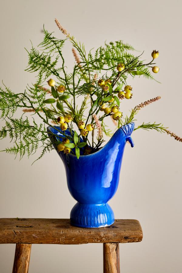 Creative Collection Wylie Vase, Blue, Stoneware