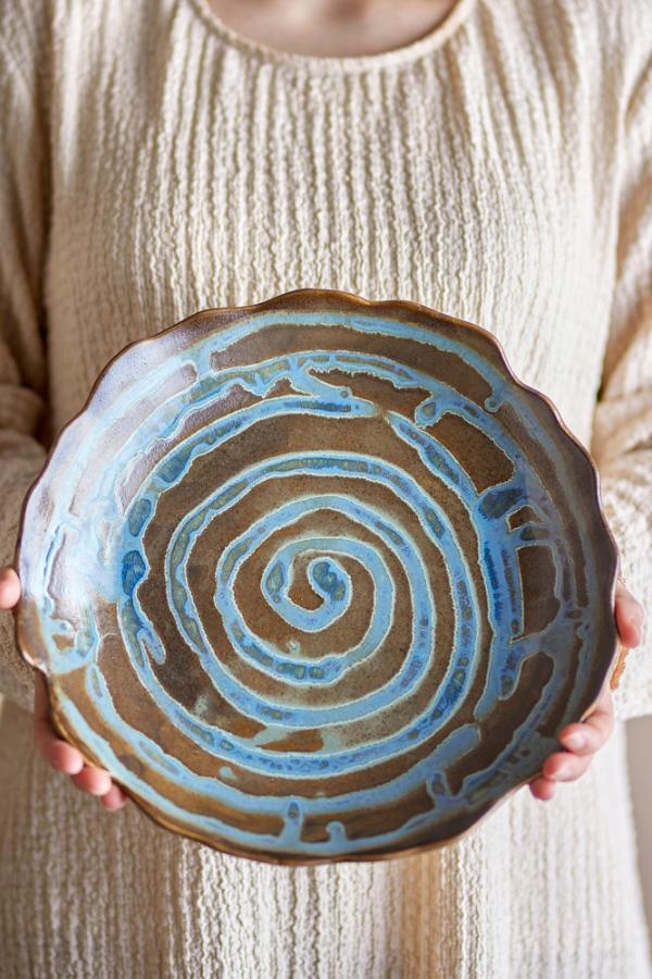 Creative Collection Marjorie Tray, Blue, Stoneware