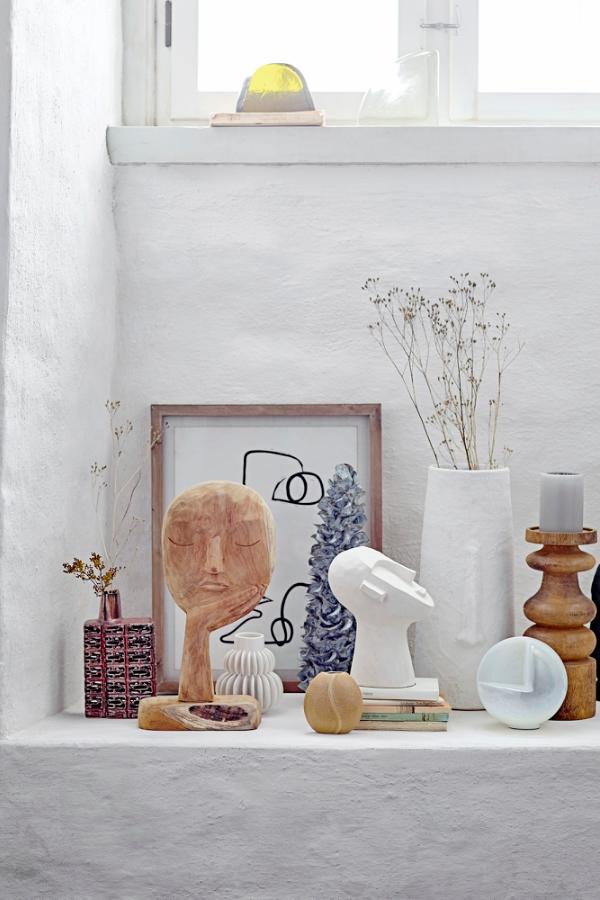 Bloomingville Halfdan Vase, White, Stoneware