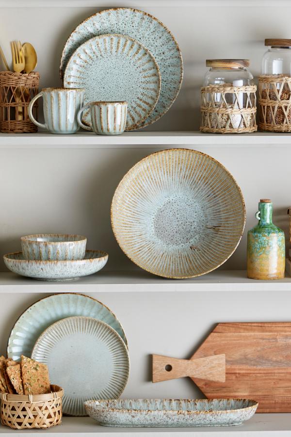 Creative Collection Fleur Serving Plate, Nature, Stoneware