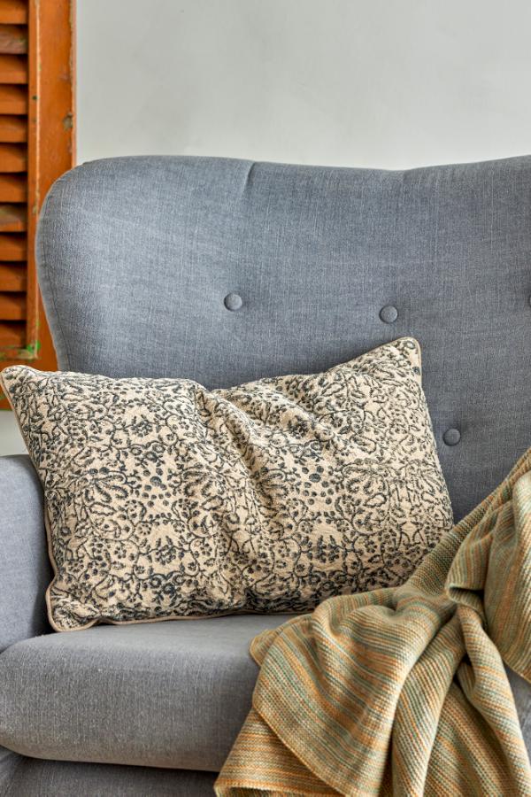 Creative Collection Jesi Cushion, Black, Cotton