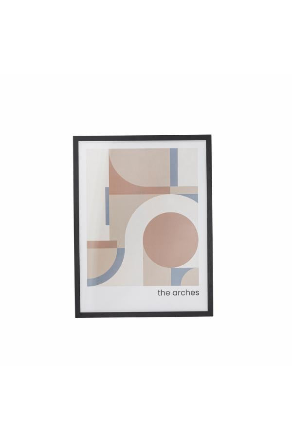 Bloomingville Arches Illustration w/ Frame, Multi, Pine