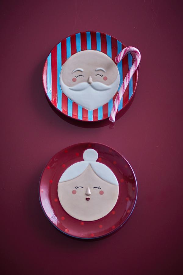 Bloomingville Granny Plate, Red, Stoneware