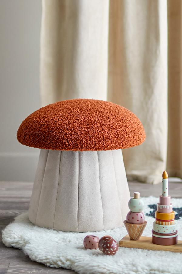 Bloomingville Mini Bertil Pouf, Red, Polyester