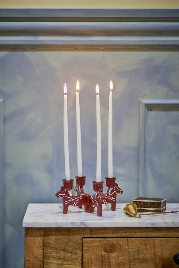 Bloomingville Siffer Advent Candle Holder, Red, Polyresin