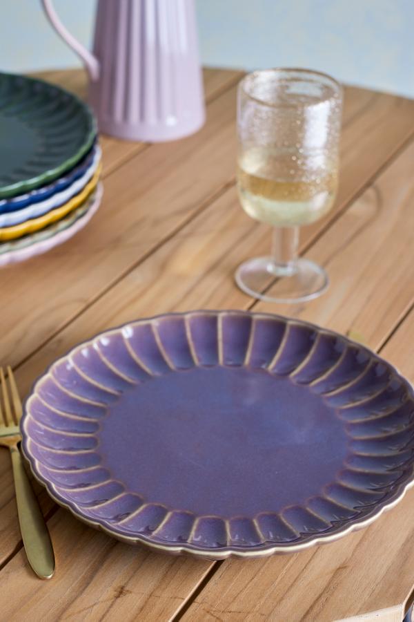 Bloomingville Latina Plate, Purple, Stoneware