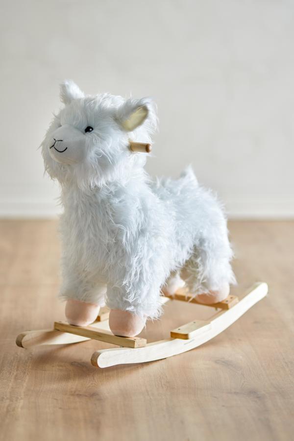 Bloomingville Mini Kinto Rocking Toy, Lama, White, Polyester