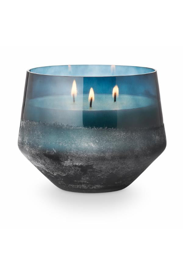 Illume Hidden Lake Baltic Glass Candle, Blue,
