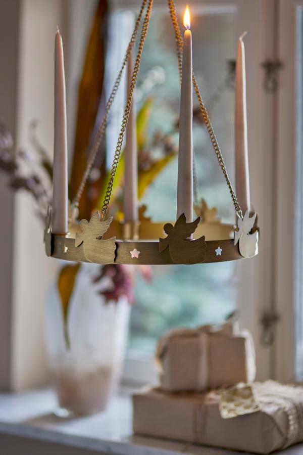 Bloomingville Elmir Advent Candle Holder, Gold, Metal