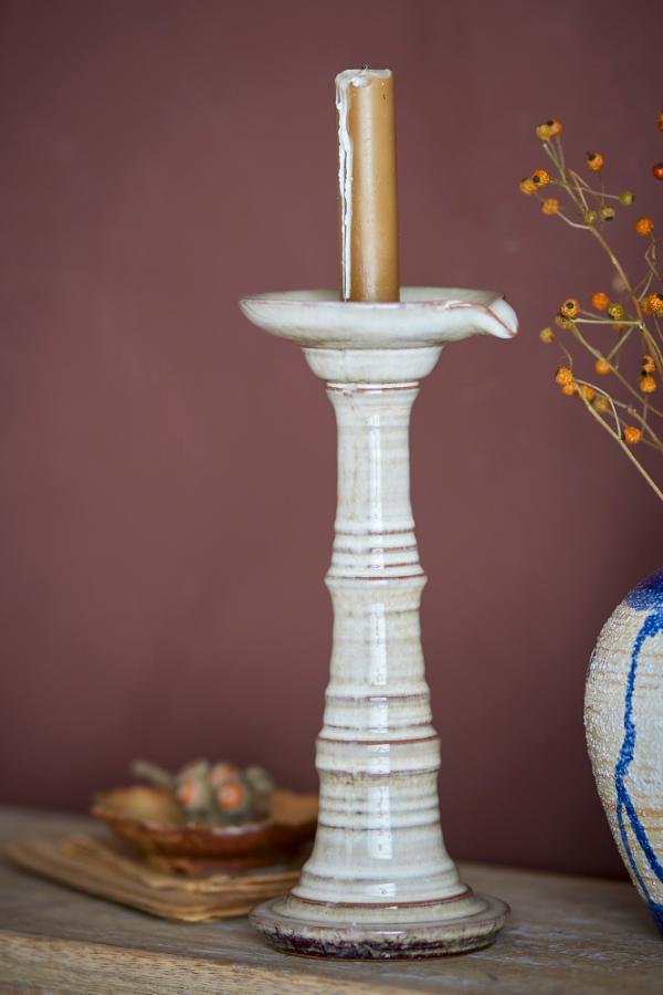 Creative Collection Rigby Candle Holder, Grey, Stoneware