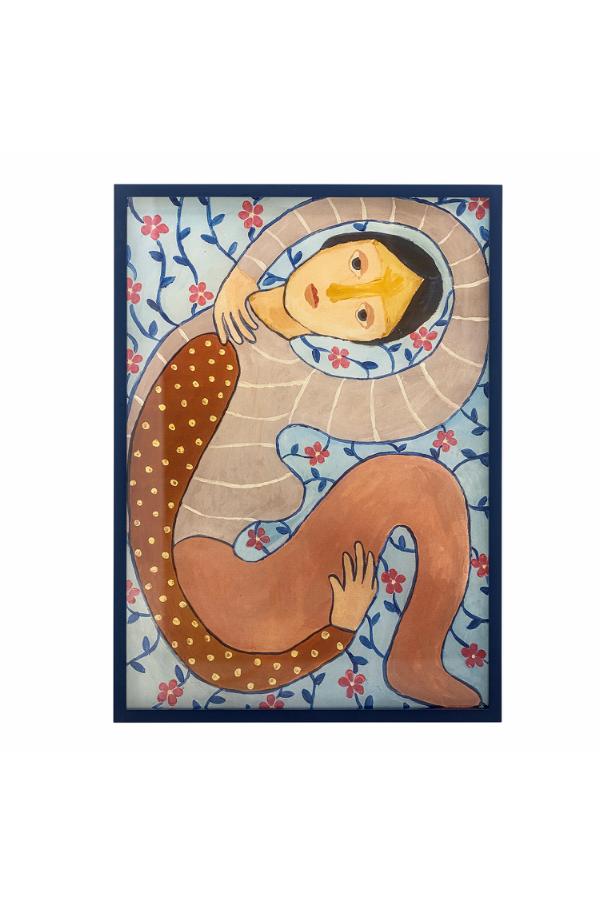 Bloomingville Floriesta Illustration w/ Frame, Multi, Firwood