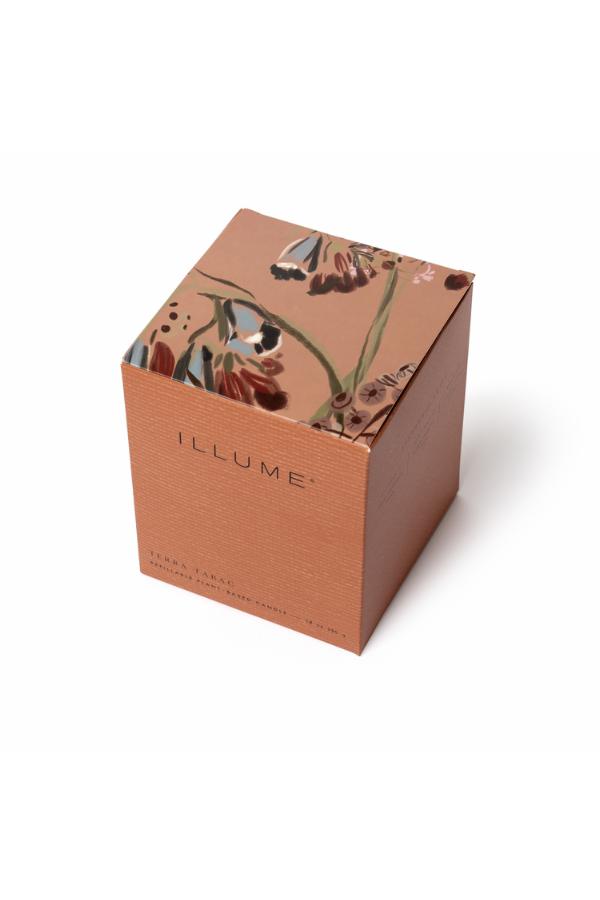 Illume Terra Tabac Box Glass Candle, Brown,