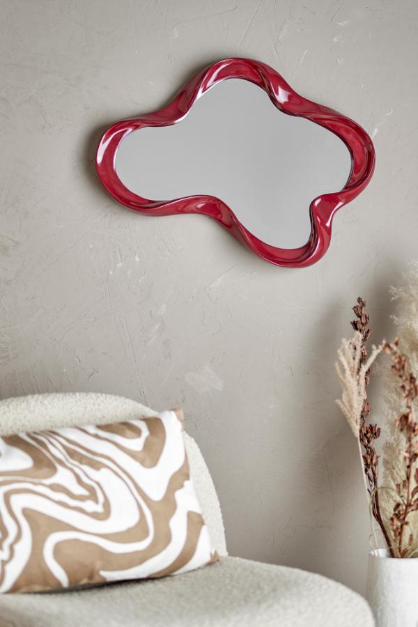 Bloomingville Violeta Wall Mirror, Red, Polyresin