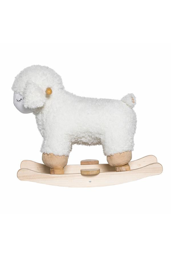 Bloomingville Mini Laasrith Rocking Toy, Sheep, White, Polyester